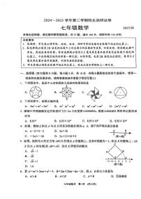 2024-2025苏州新区七年级第二学期期末数学调研试卷