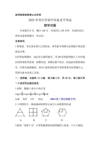 2025年山东省枣庄市中考 数学试题（枣庄聊城临沂菏泽）（无答案）