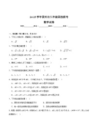 广东省湛江市雷州市四校联考2024-2025学年八年级下学期4月期中考试数学试卷(含答案)