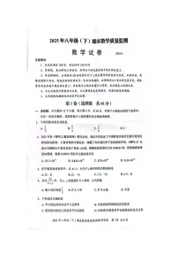 四川省眉山市2024-2025学年八年级下学期期末教学质量监测数学试卷