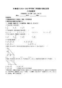 新疆吐鲁番市2024-2025学年八年级下学期4月期中考试数学试卷(含答案)