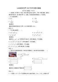 山东省东营市2025年中考真题数学试卷（解析版）