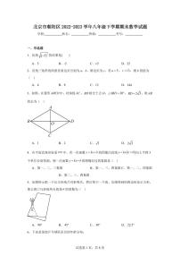 北京市朝阳区2023学年八年级下学期期末数学试卷（含答案）