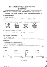 2024-2025学年河南郑州经开区外国语七年级数学下册期末试卷（图片版，无答案）