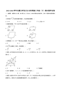 内蒙古呼伦贝尔市阿荣旗2023-2024学年八年级下学期期末考试数学试卷(含答案)