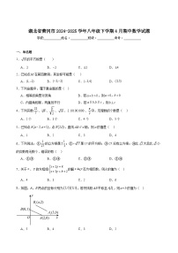 湖北省黄冈市2024-2025学年八年级下学期4月期中数学试卷(含解析）