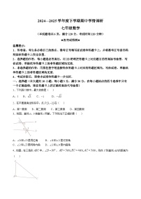 湖北省孝感市云梦县2024-2025学年七年级下学期4月期中考试数学试卷(含答案)
