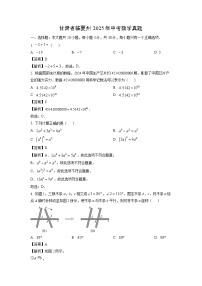 甘肃省临夏州2025年中考真题数学试卷（解析版）