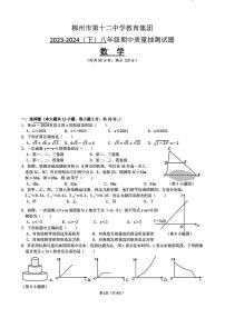 广西柳州市第十二中学2023-2024学年八年级下学期期中质量抽测数学试题