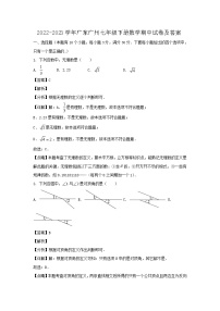2022-2023学年广东广州七年级下册数学期中试卷及答案