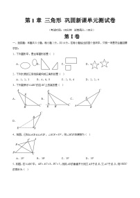 第1章 三角形 巩固新课单元测试卷-【暑假自学课】2025年新八年级数学暑假提升精品讲义（苏科版）（原卷版+解析版）