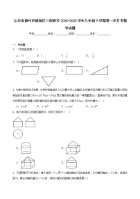 山东省德州市德城区三校联考2025届九年级下学期第一次月考数学试卷(含解析)