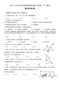 深圳外国语学校2023-2024学年七年级下学期期末考试数学试卷(含答案)