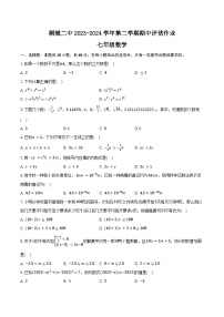 【七下HK数学】安徽省安庆市桐城市第二中学2023-2024学年七年级下学期4月期中考试数学试题