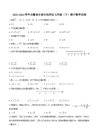 【七下HK数学】安徽省合肥市包河区2023-2024学年七年级下学期期中数学试卷