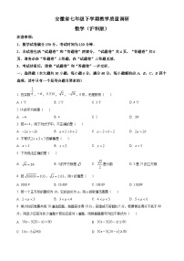 安徽省亳州市利辛县2023-2024学年七年级下学期期中数学试题