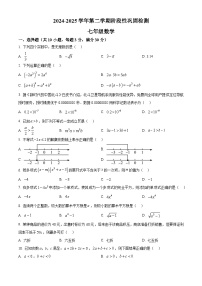 安徽省合肥市包河区2024-2025学年七年级下学期4月期中数学试题