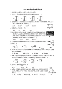 2025年河北省初中学业水平考试数学试卷