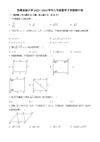 安徽省淮南市淮南实验中学2023-2024学年八年级下学期期中数学试题