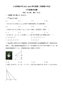 安徽省六安市金安区六安皋城中学2023-2024学年八年级下学期期中数学试题