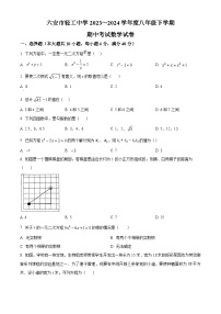 安徽省六安市轻工中学2023-2024学年八年级下学期期中数学试题