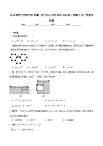山东省枣庄市市中区乡镇十校2024-2025学年七年级下学期3月月考数学试卷(含解析)