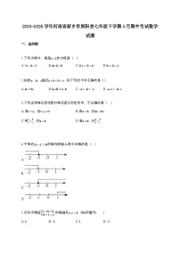 2024~2025学年河南新乡原阳县七年级下册4月期中考试数学试题【带答案】