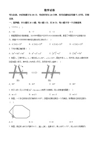 2025年甘肃省武威市嘉峪关市临夏州中考数学真题含答案