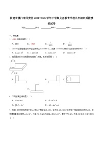 福建省厦门市同安区2025届九年级下学期中考二模数学试卷(含解析)