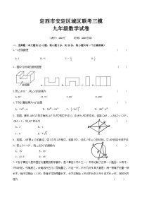 甘肃省定西市安定区城区三校联考2025届九年级下学期中考三模数学试卷(含答案)