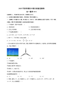 江苏省无锡市滨湖区2024-2025年七年级下学期期末数学试卷（含答案解析）