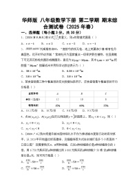 华师版 八年级数学下册 第二学期 期末综合测试卷（2025年春）