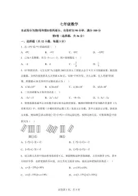 四川省绵阳外国语实验学校2024~2025学年上学期七年级期中数学测试题[附答案]