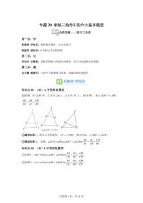 专题20相似三角形中的六大基本模型（6知识点+6大题型）2025年新九年级数学提升讲义[附答案]
