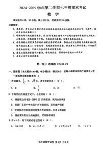 广东省广州市南沙区2024-2025学年七年级下数学期末试卷
