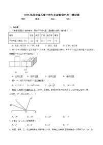 河北省石家庄市2025届九年级下学期中考一模数学试卷(含解析)