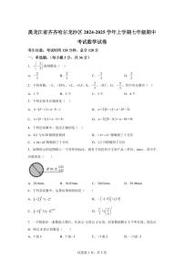 黑龙江省齐齐哈尔龙沙区2024~2025学年上学期七年级期中考试数学试卷（含解析）