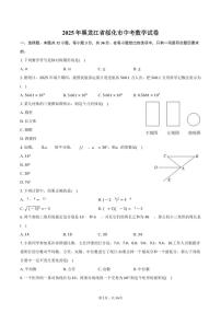 2025年黑龙江省绥化市中考数学试卷（含答案）