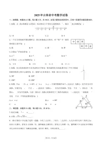 2025年吉林省中考数学试卷（含答案）