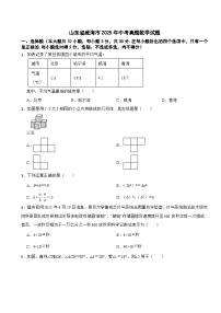 山东省威海市2025年中考真题数学试题及答案