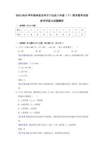 2024年永州宁远县八年级下册期末数学试卷参考答案