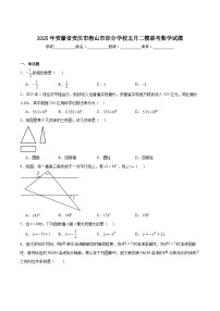 安徽省安庆市潜山市部分学校联考2025届九年级下学期五月中考二模数学试卷(含解析)