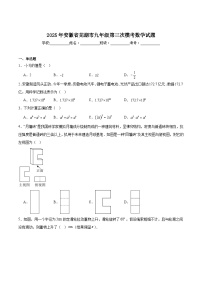 安徽省芜湖市2025届九年级下学期中考三模数学试卷(含解析)