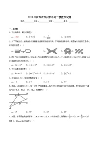 江苏省苏州市2025届九年级下学期中考二模数学试卷(含解析)