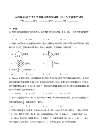 山西省2025届九年级下学期中考考前适应性训练试题（三）数学试卷(含解析)
