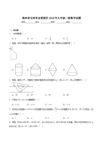 陕西省宝鸡市渭滨区2025届九年级下学期中考二模数学试卷(含解析)