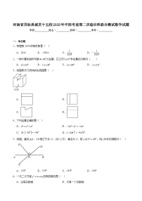 河南省信阳市固始县城区十五校2025届中招考前第二次适应性联合测试数学试卷(含解析)