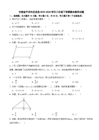 甘肃省平凉市庄浪县2023-2024学年八年级下学期期末数学试题