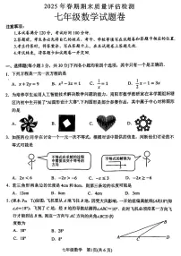 南阳市2024-2025学年七年级下学期期末数学试题及参考答案