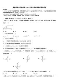福建省泉州市德化县2025年中考适应性考试数学试题含解析